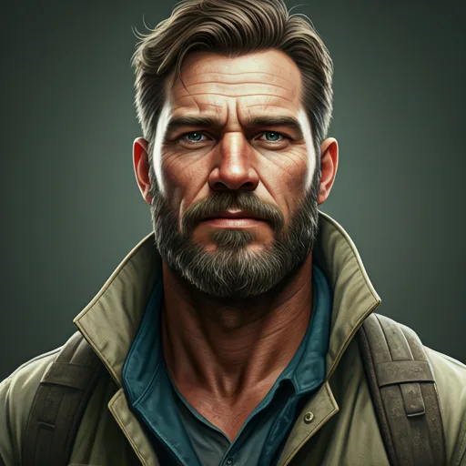 portrait of a rugged male adventurer